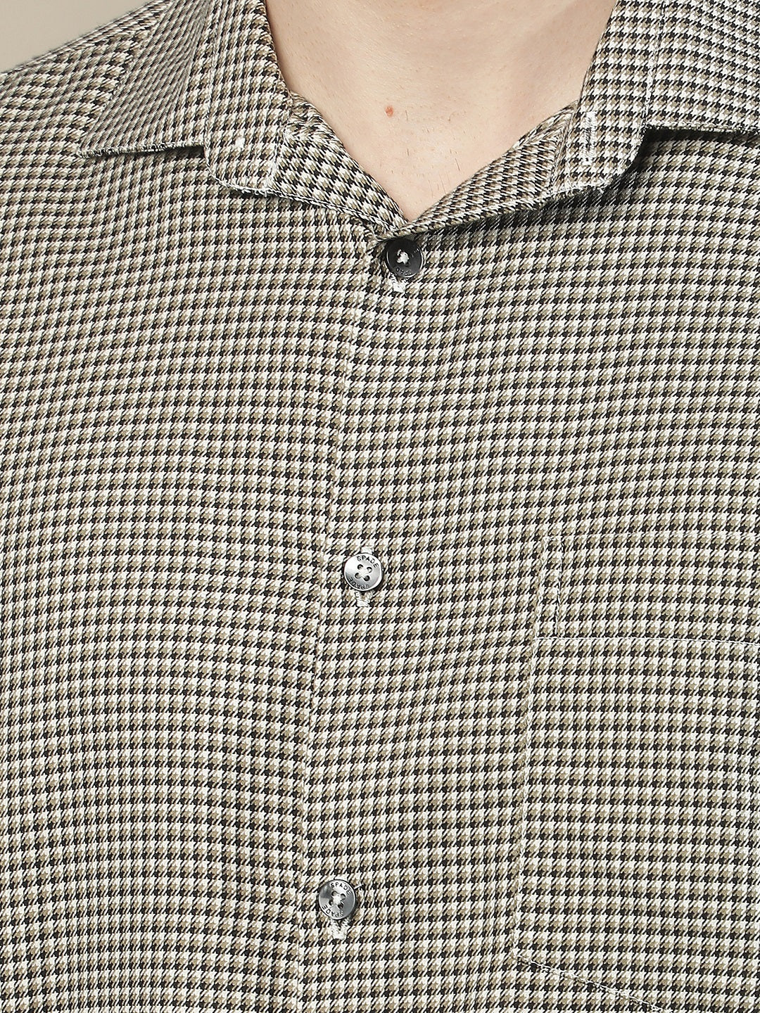 Olive Checked 100% Cotton Shirt