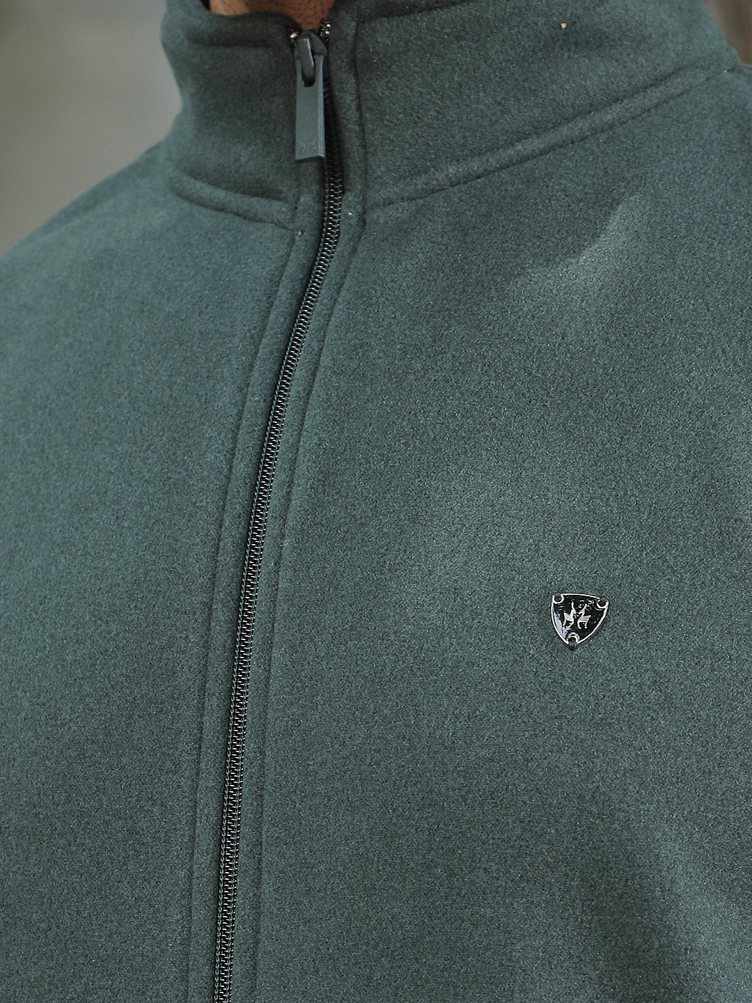 Green High Neck Sleeveless Sweatshirt