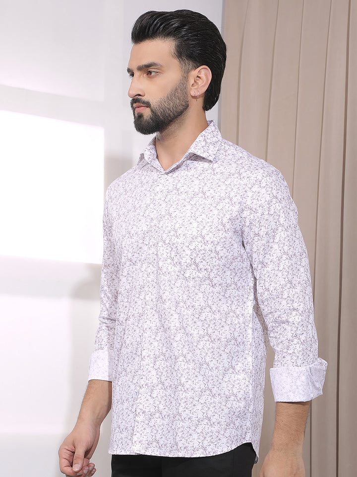 Purple Floral Print Shirt