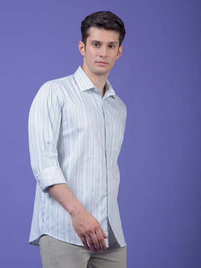 Green Vertical Stripes Shirt