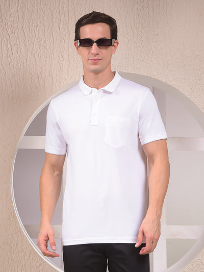 White Polo Neck T-Shirt