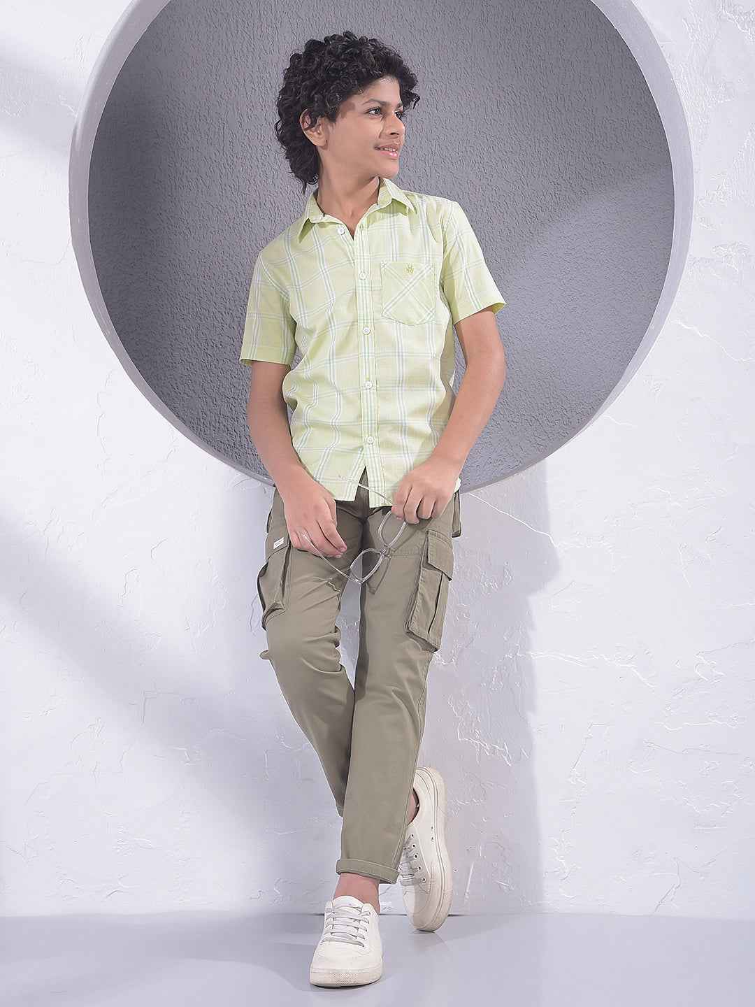 Olive Green Utility Cargo Trousers