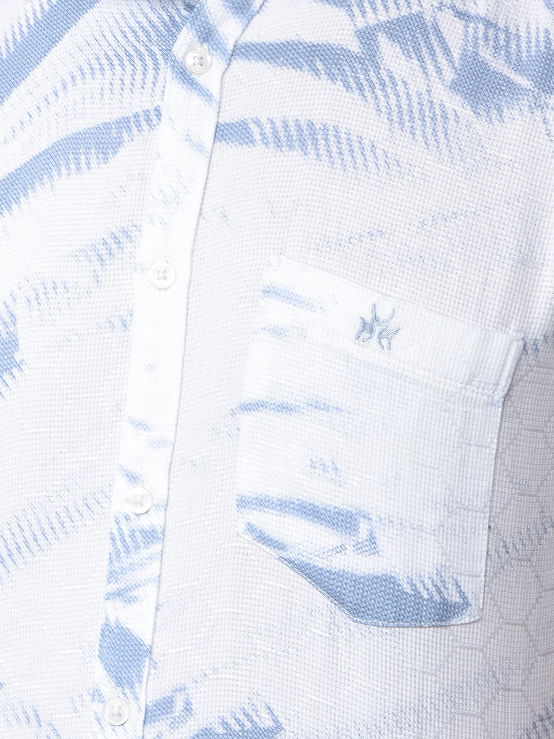 Blue Printed 100% Cotton Shirt