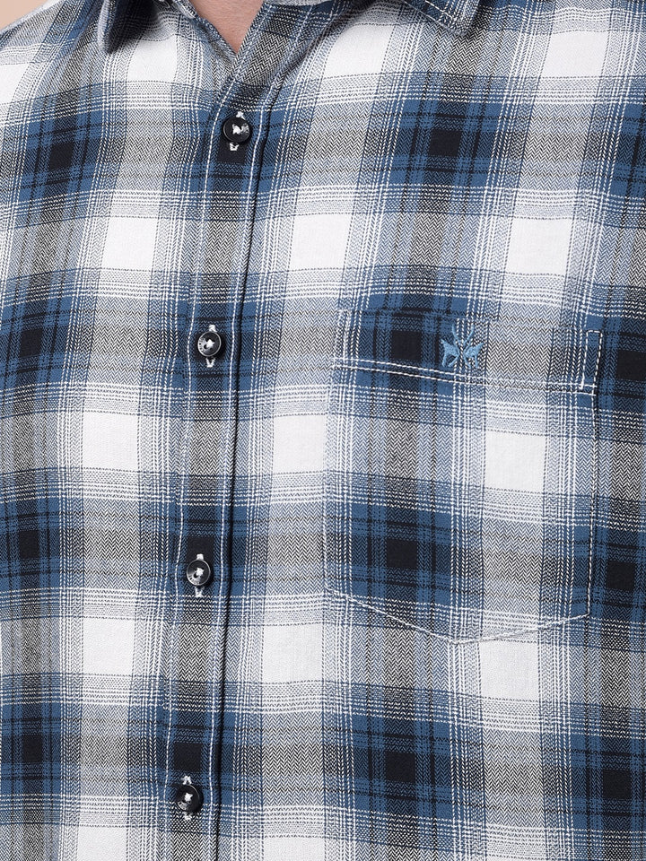 Blue Checked 100% Cotton Shirt