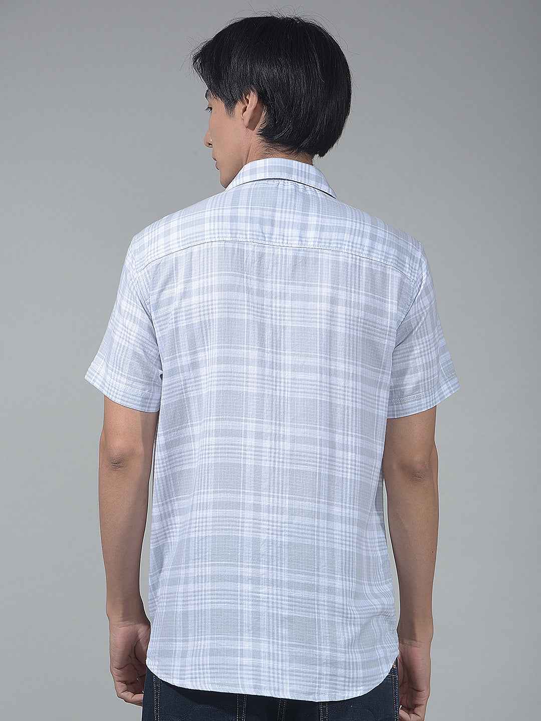 Grey Checked 100% Cotton Shirt
