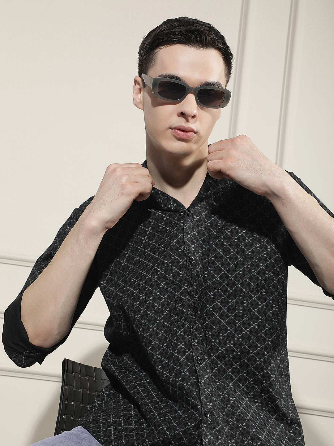 Midnight Black Printed Shirt