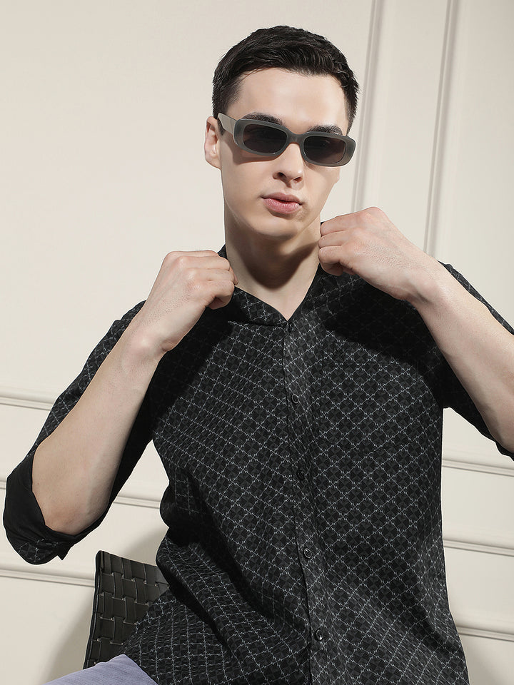 Midnight Black Printed Shirt