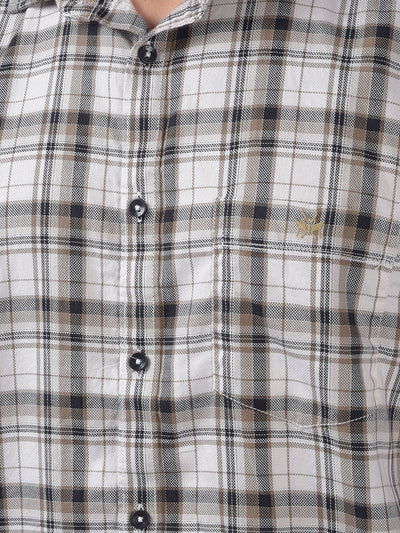 Olive Checked 100% Cotton Shirt
