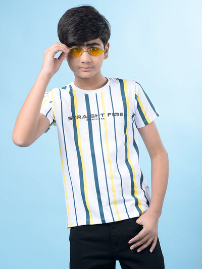 White Vertical Stripes T-Shirt