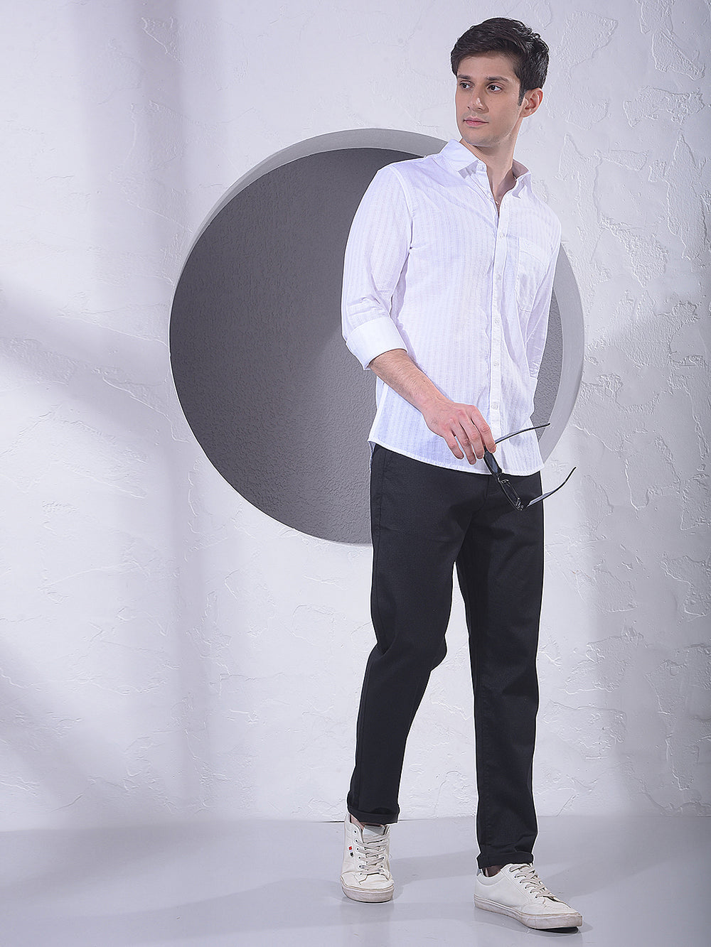 White Vertical Stripes Shirt