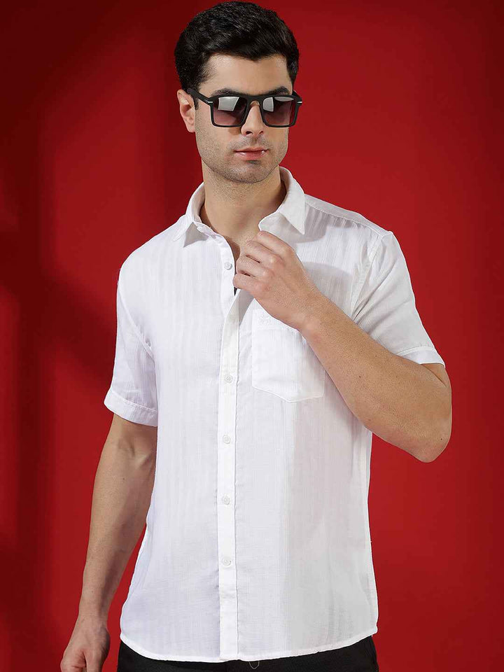 White Sleek Texture Shirt