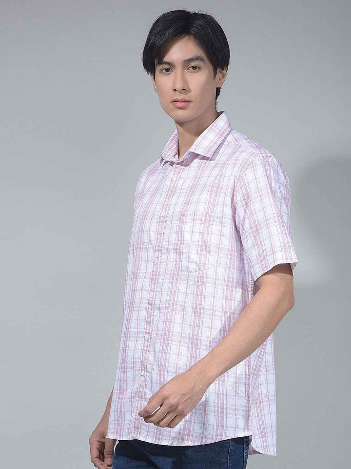 Purple Checked 100% Cotton Shirt