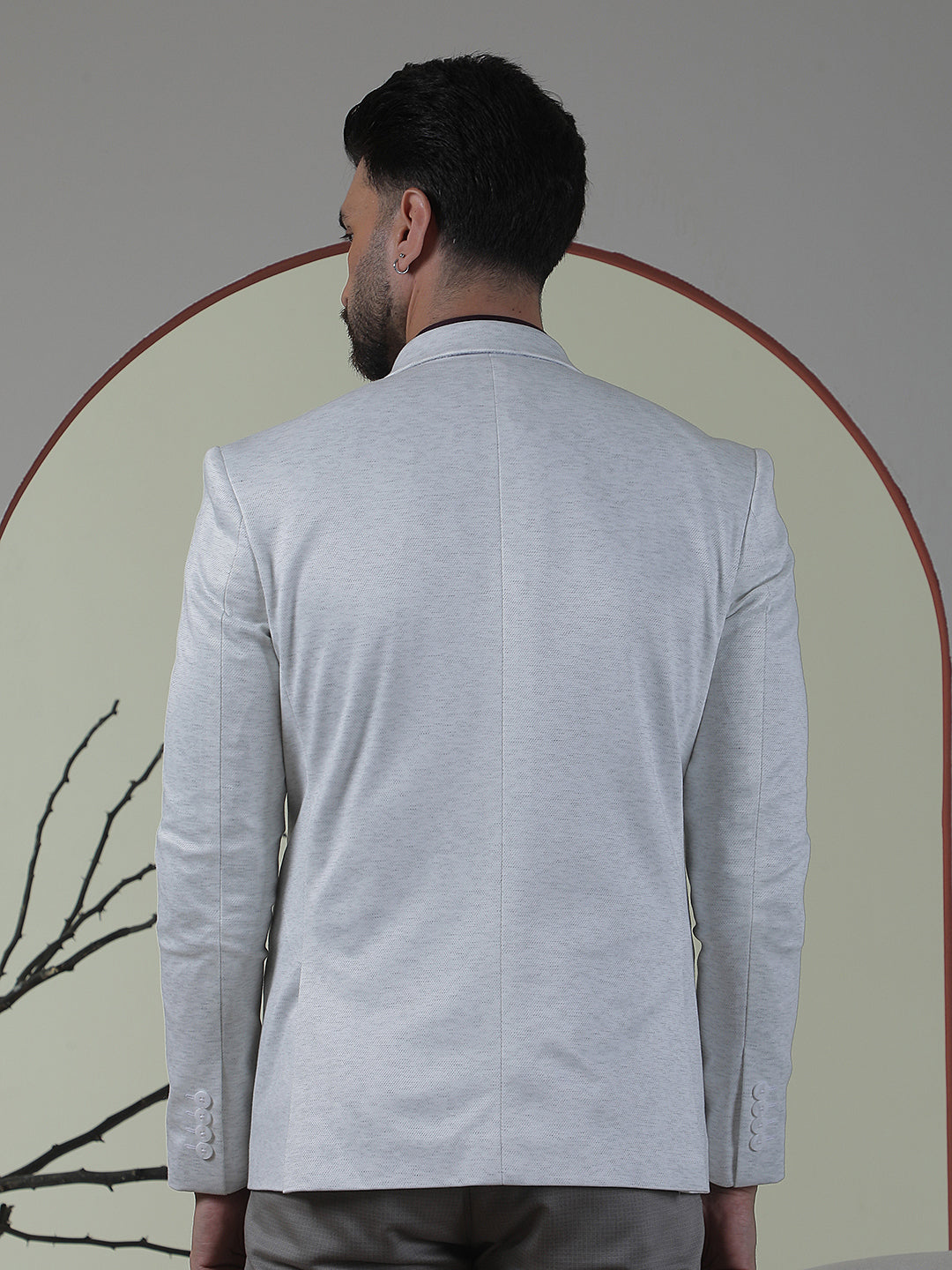 Grey Notch Lapel Blazer