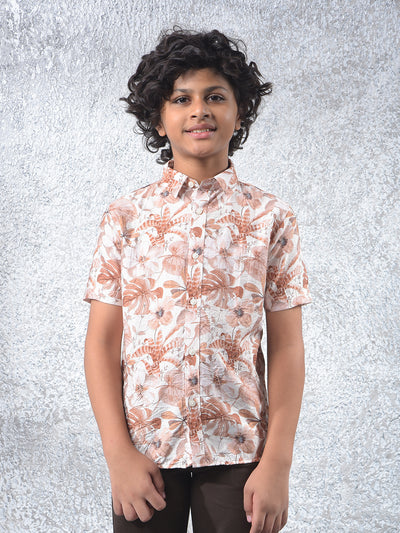 Brown Floral Print Shirt