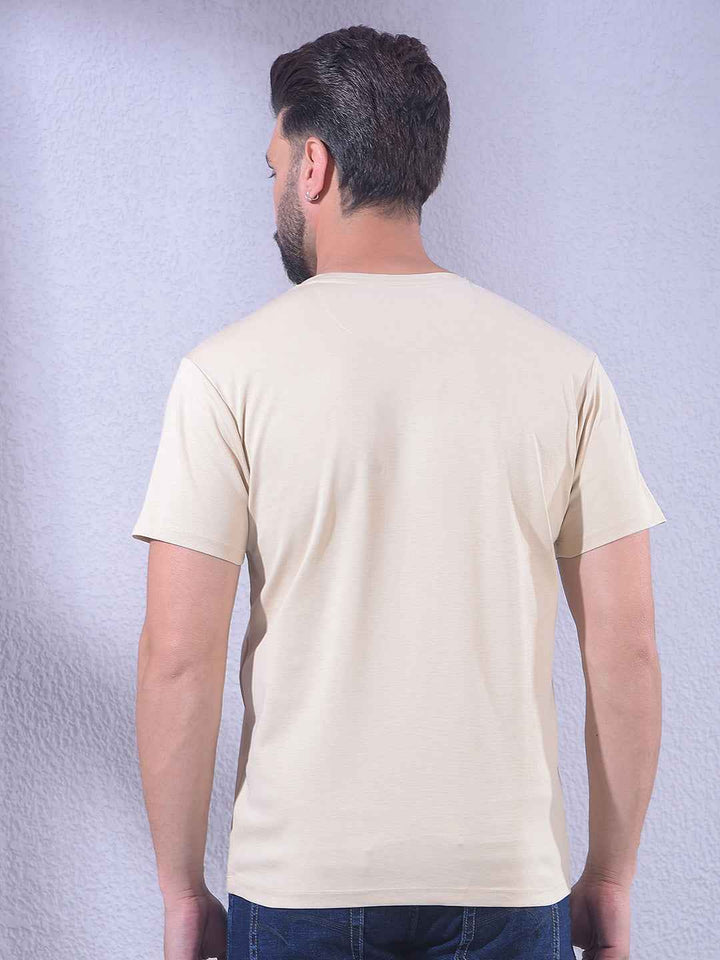 Beige Brand Logo T-Shirt