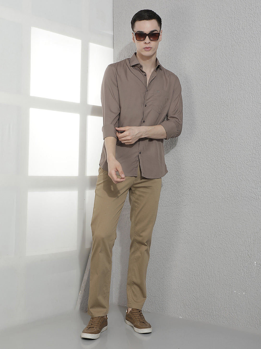 Sleek Earthy Brown Modal Shirt