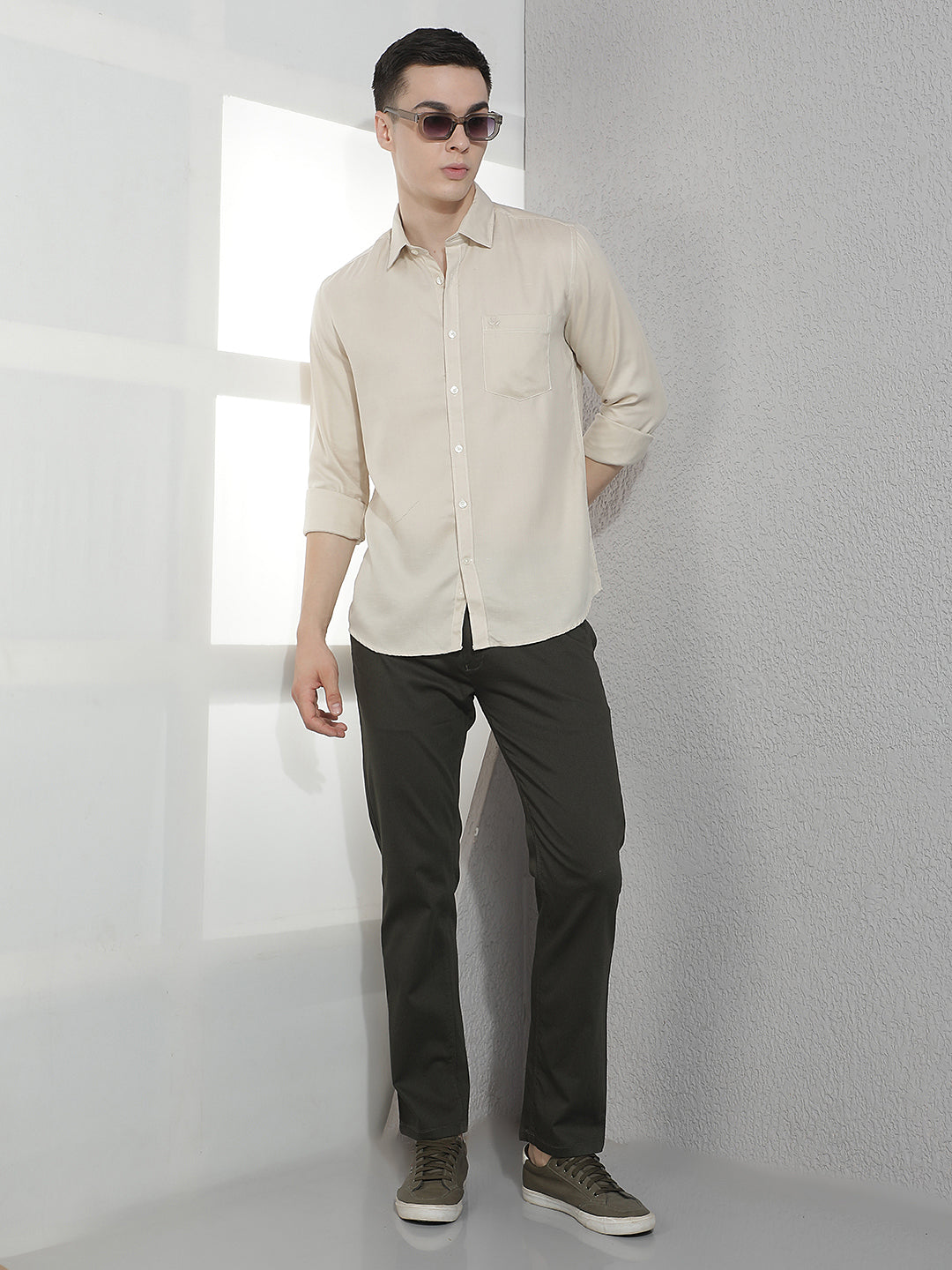 Olive Straight Trousers
