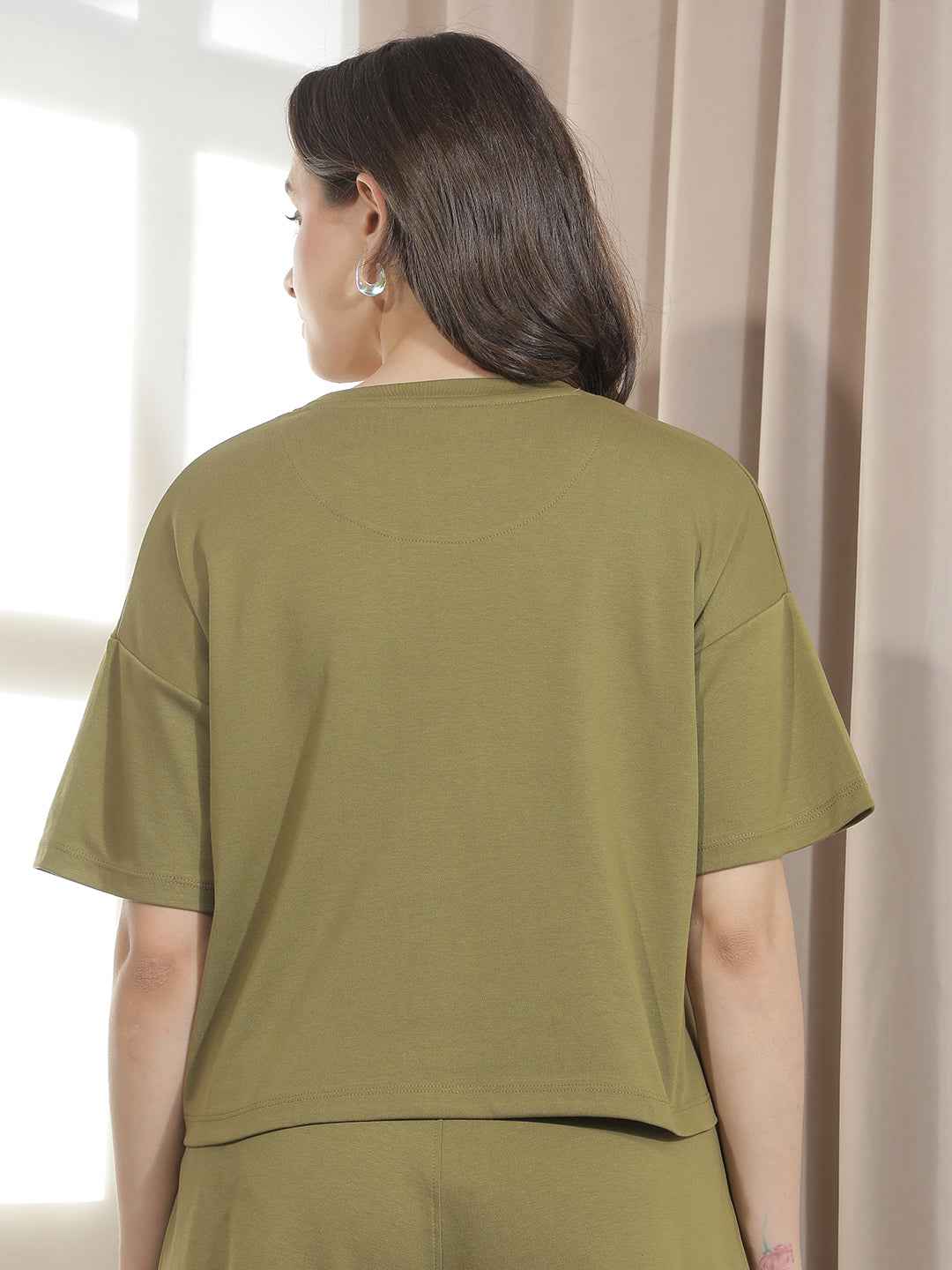 Olive Graphic Printed Oversize T-Shirt