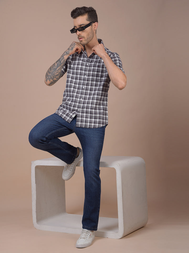 Navy Blue Straight Jeans