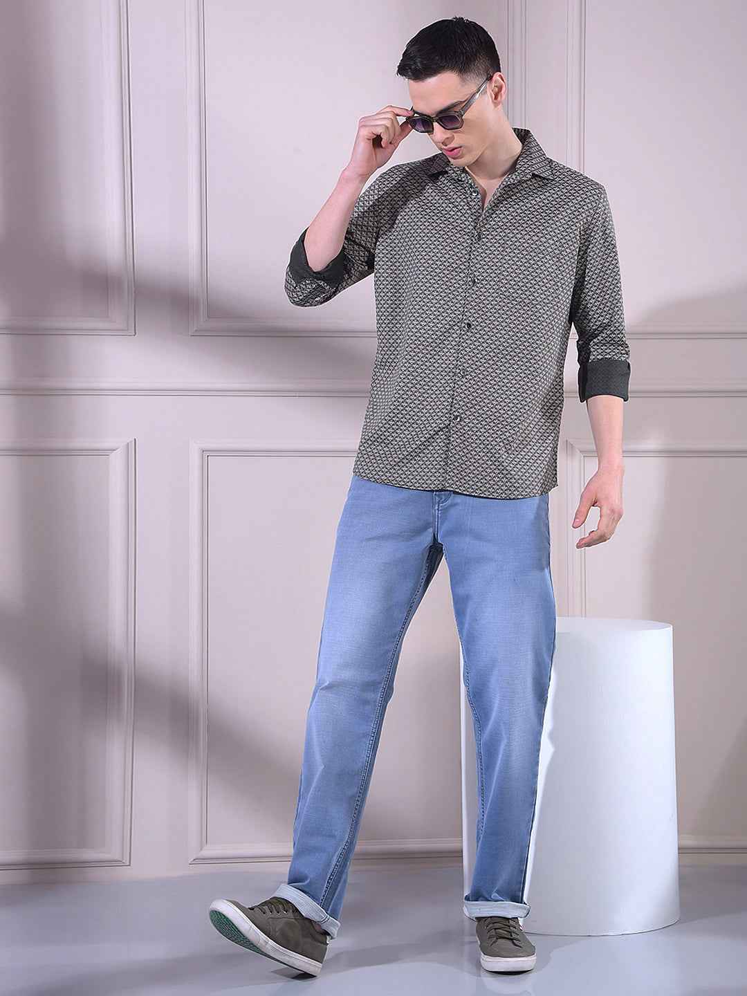 Crisp Light Blue Straight Smooth Jeans