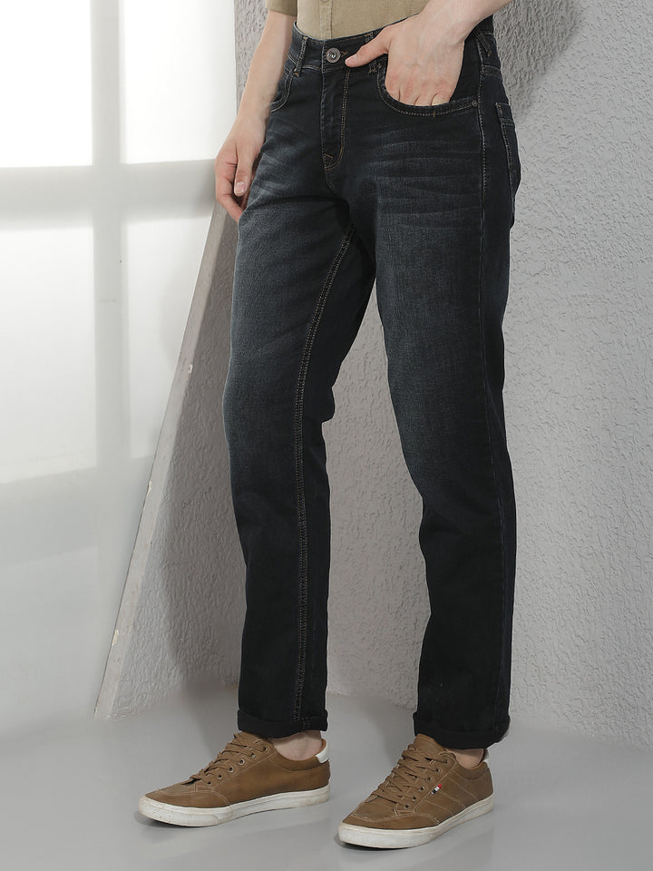 Modern Blue Stretch Casual Jeans