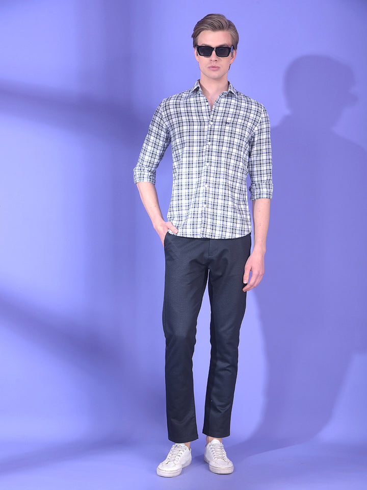 Prism Sky Blue Checked 100% Cotton Shirt