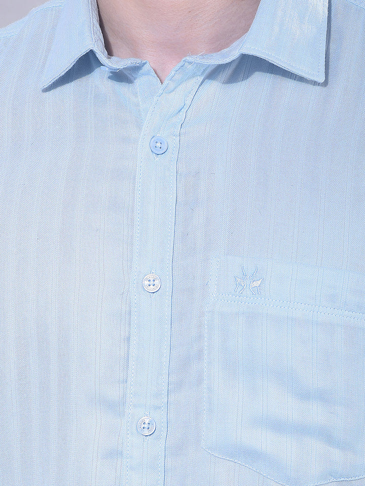 Blue Vertical Stripes Shirt