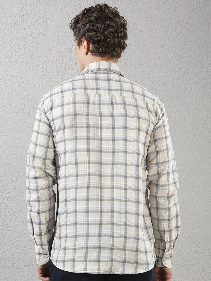 Yellow Linen Checked Shirt