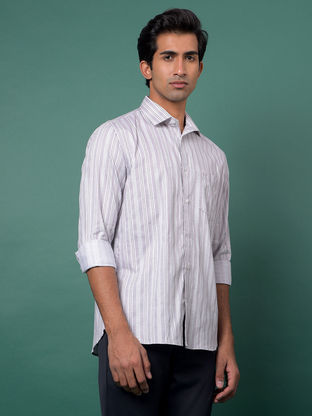 Purple Vertical Stripes Shirt