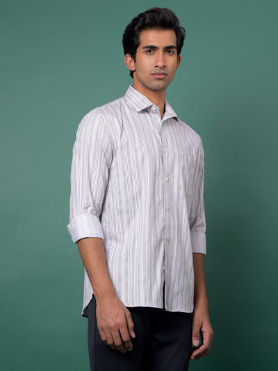 Purple Vertical Stripes Shirt