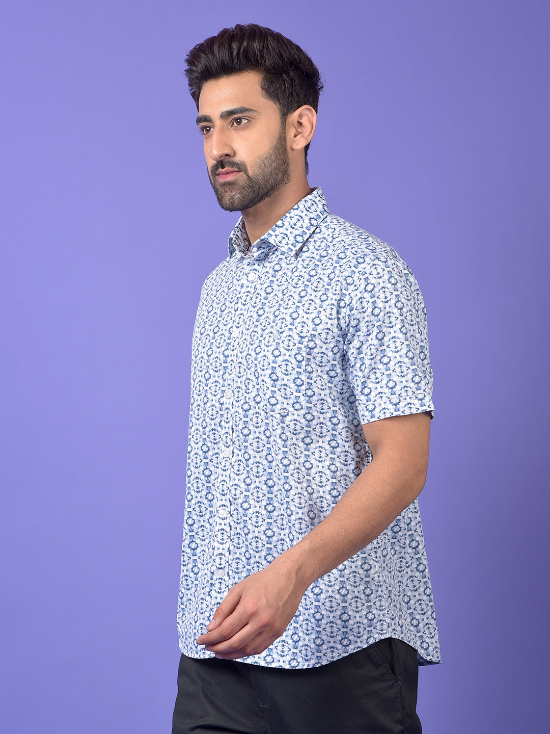 Blue Printed Shirt