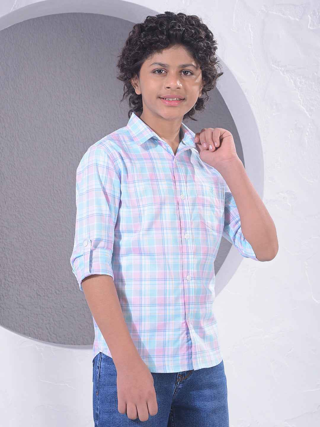Pink Checked 100% Cotton Shirt