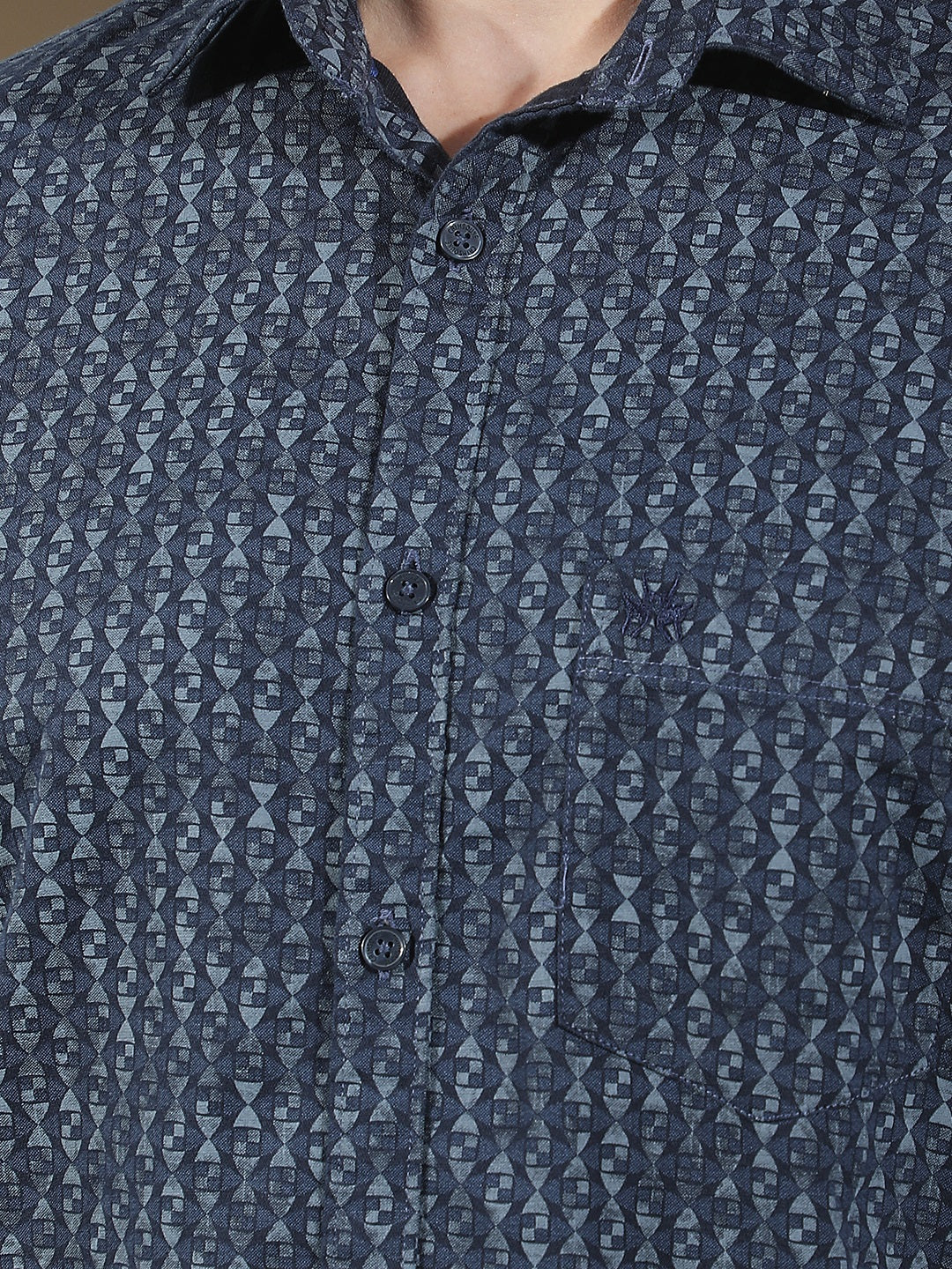 Navy Blue Printed Shirt
