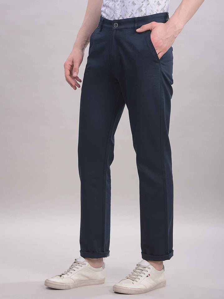 Navy Blue Straight Trousers