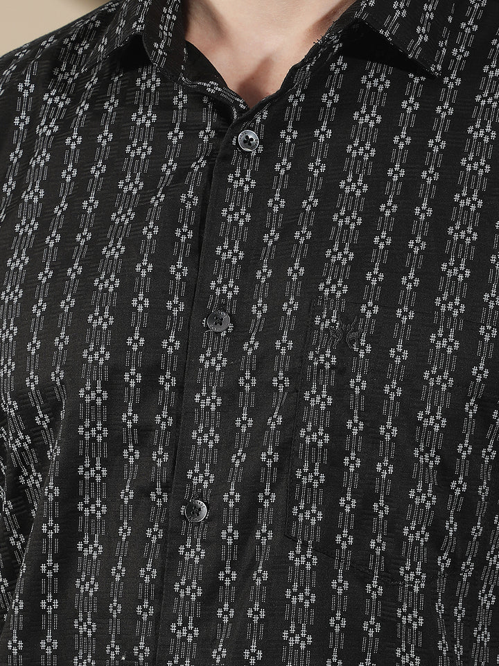 Black Printed 100% Cotton Shirt