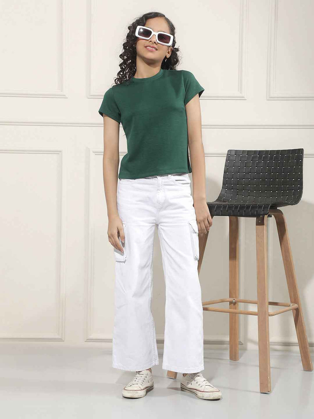 Sleek Green Crop T-Shirt