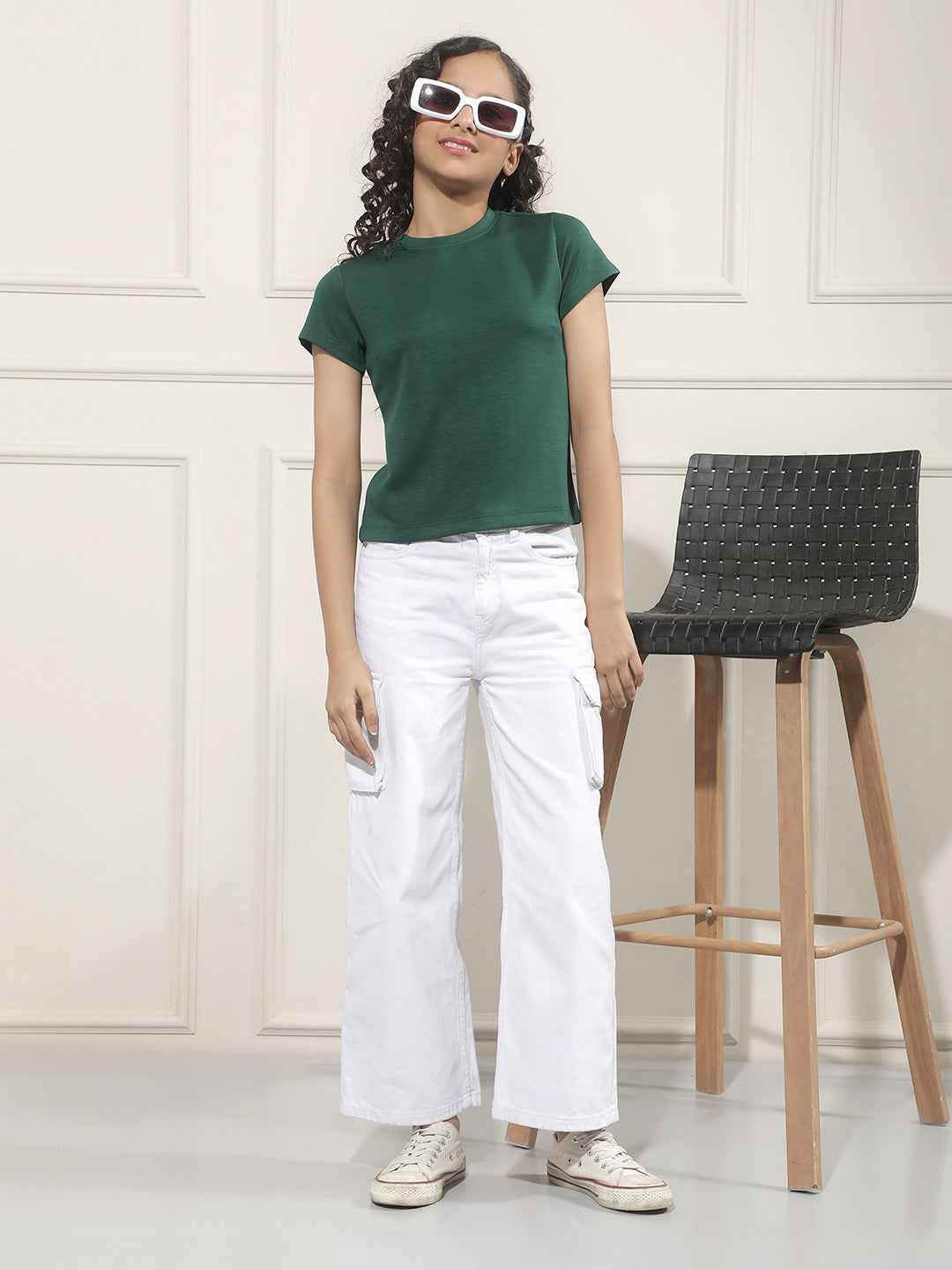 Sleek Green Crop T-Shirt