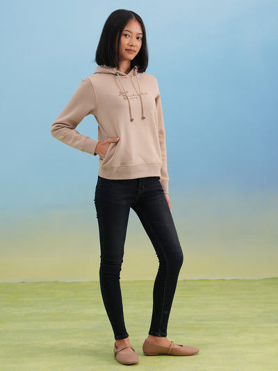 Beige Hooded Neck Sweatshirt