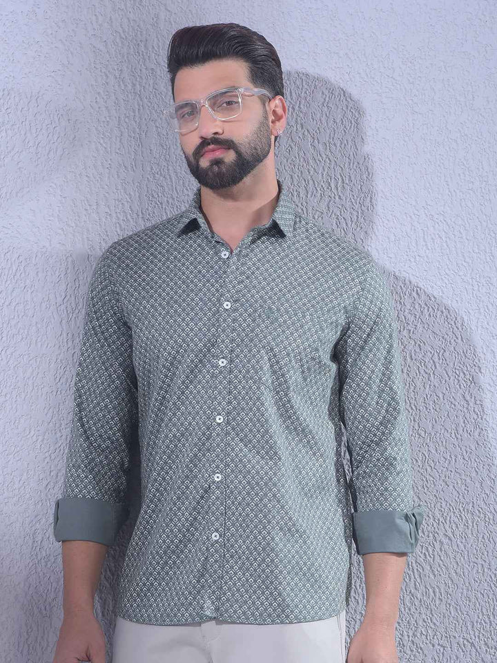 Green Printed Shirt