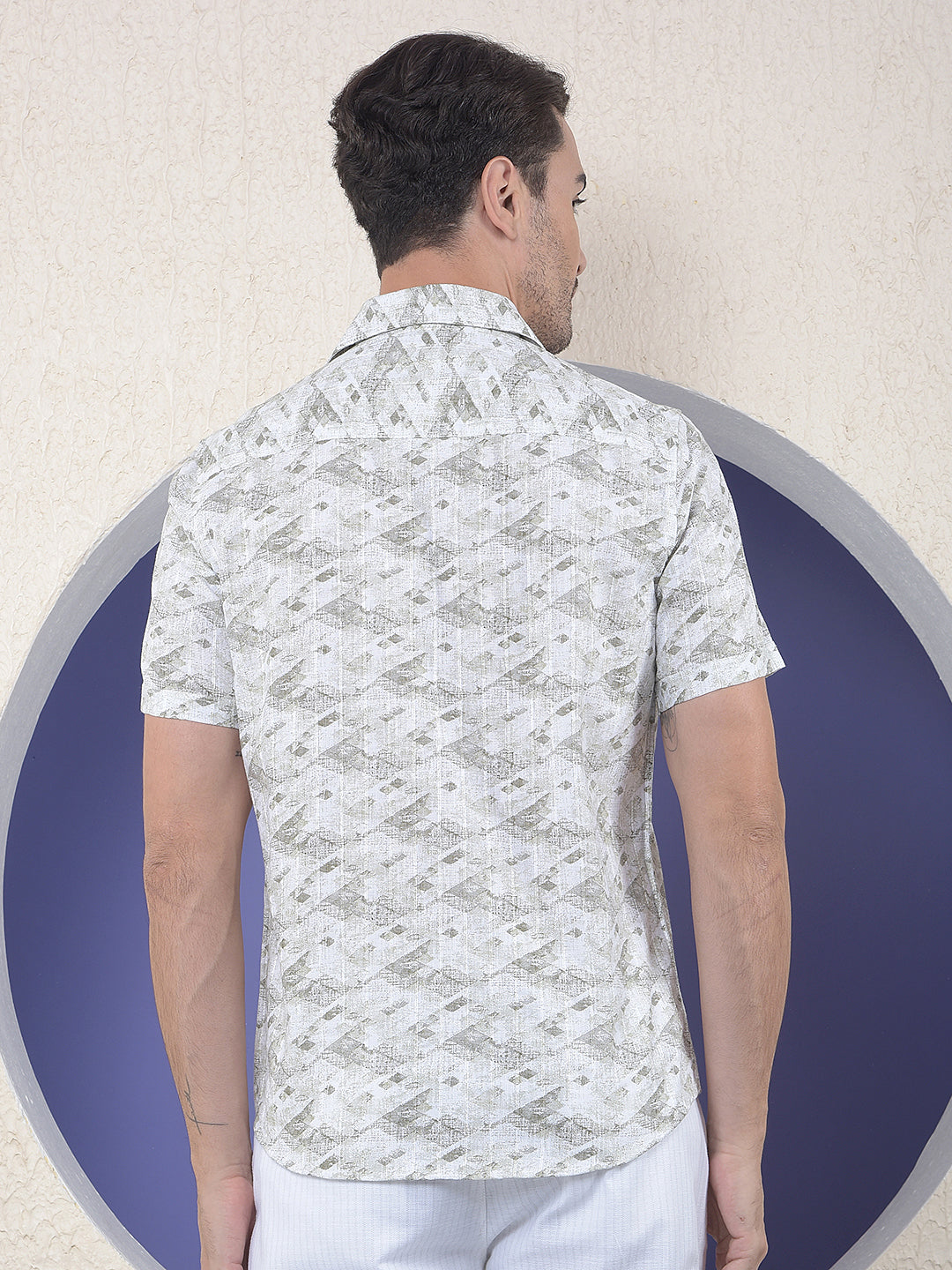 Geo Fade Olive Printed Shirt