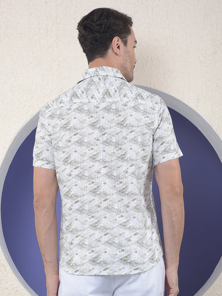 Geo Fade Olive Printed Shirt