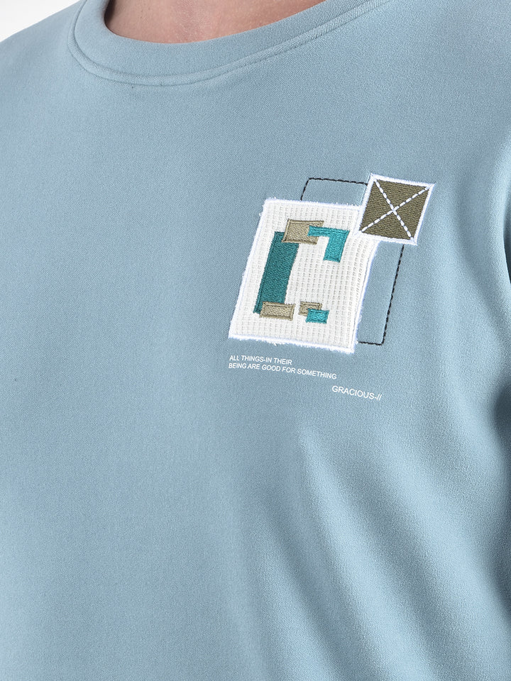 Blue Graphic Print Sweatshirt