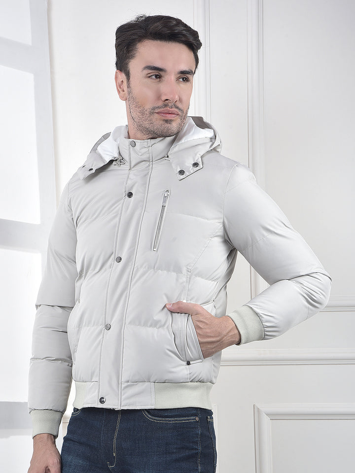 Grey Hooded Padded Jacket