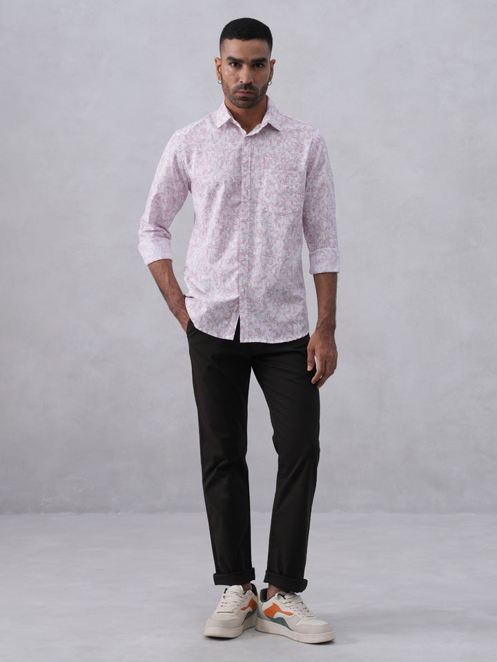 Light Pink Swirl Print Shirt