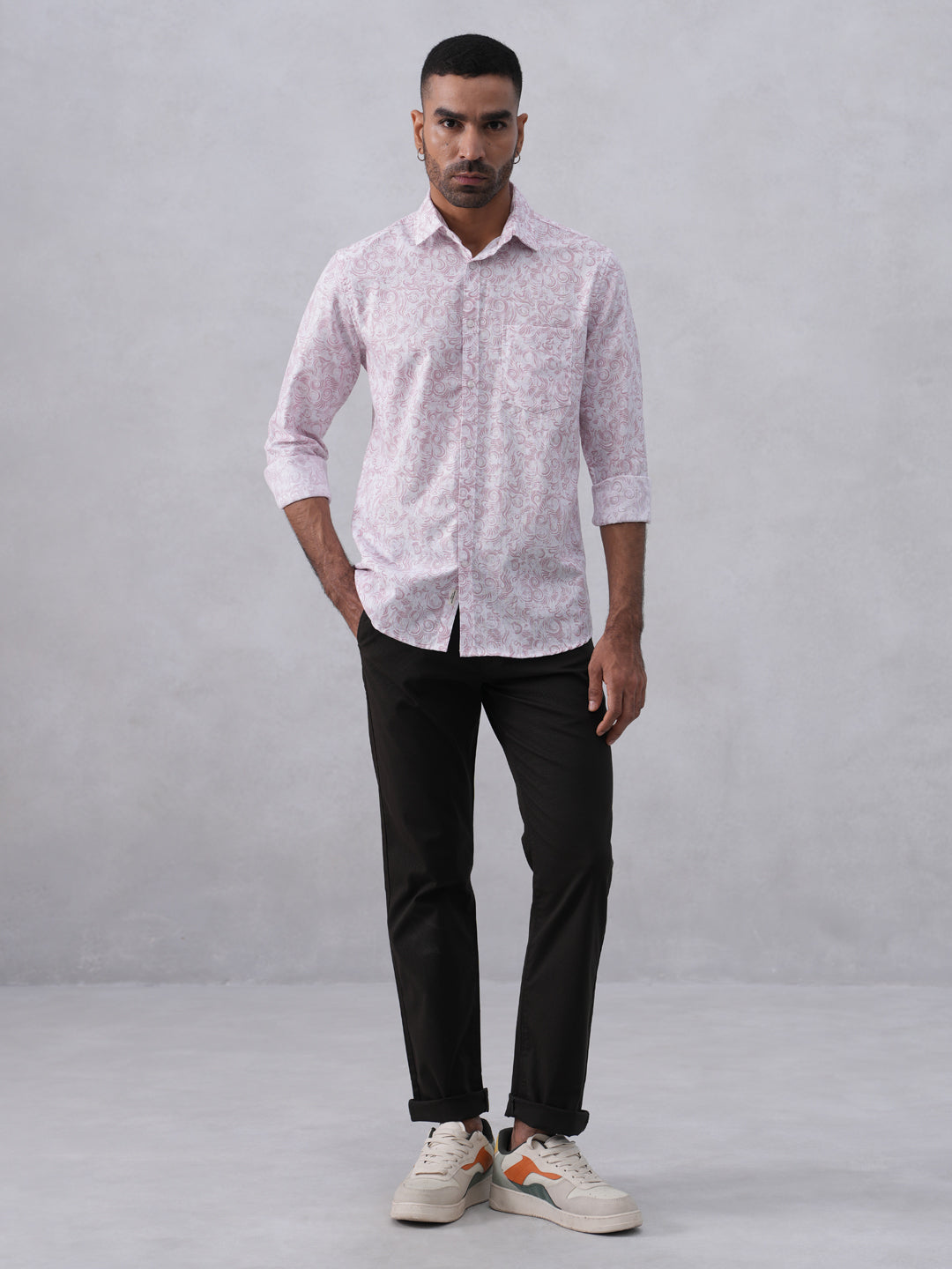 Light Pink Swirl Print Shirt