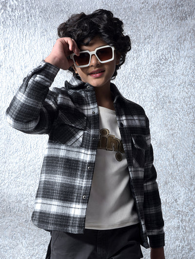 Refined Black Patterned Shacket