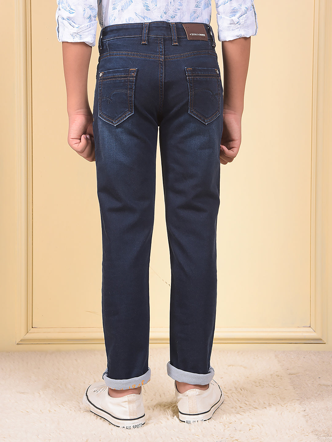 Trendy Slim Fit Navy Blue Jeans