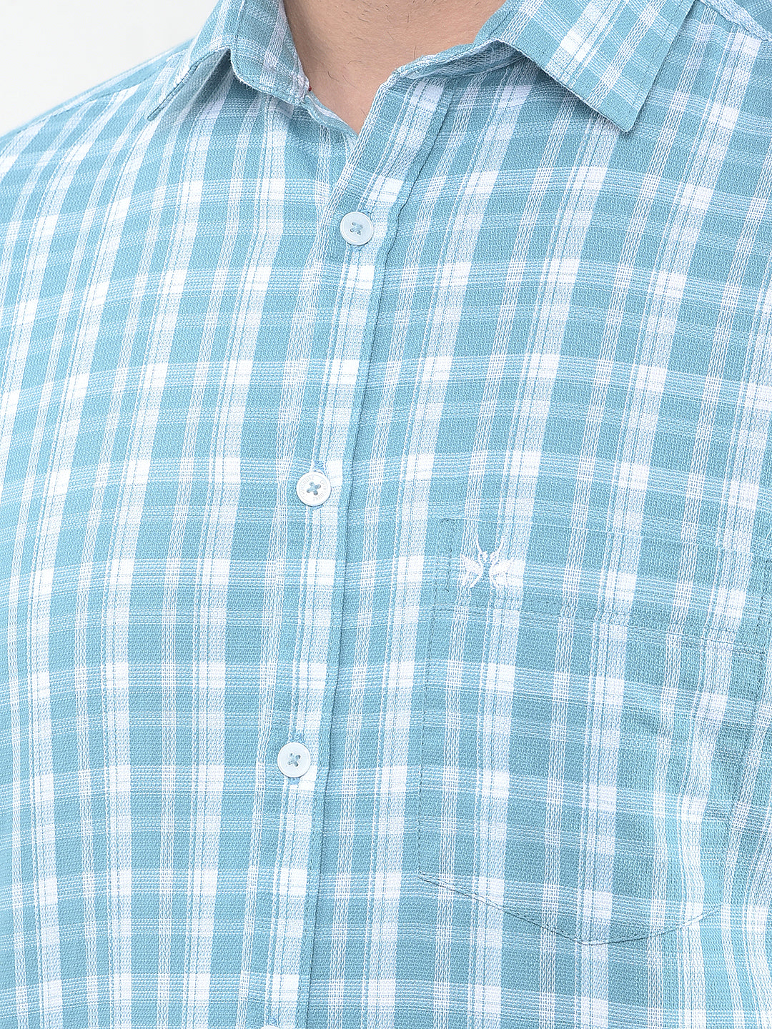 Blue Checked 100% Cotton Shirt