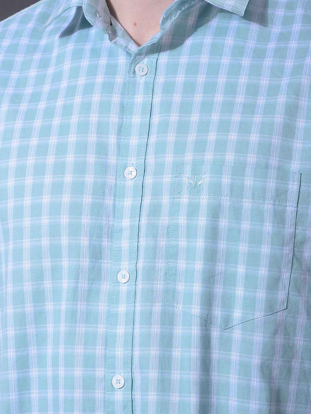 Green Checked 100% Cotton Shirt