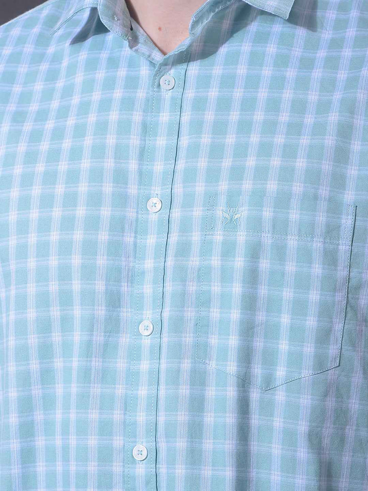Green Checked 100% Cotton Shirt